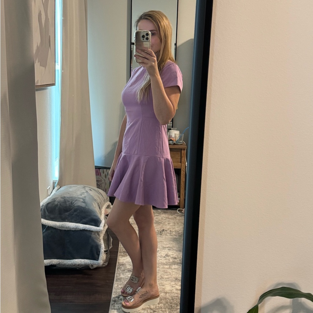 Elegant Classy Simple Lavender Purple Women's Mini Dress - Picture 4 of 8
